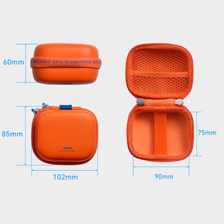 TELESIN DisAdv Mini Hard Shell Carrying Case For Action Cameras Universal Storage Bag With Wrist Strap