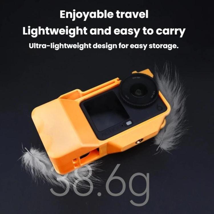 For DJI Osmo Action 6 Street Photo Handle Action Camera Handheld Bracket Cage Accessory, Frame Black, Frame Orange, Frame+Lens Cap Black, Frame+Lens Cap Oramge