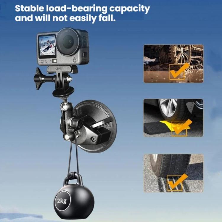 For DJI Osmo Action 6 Suction Cup Mount 360-degree Rotatable Car Windshield Mount with Vacuum Base