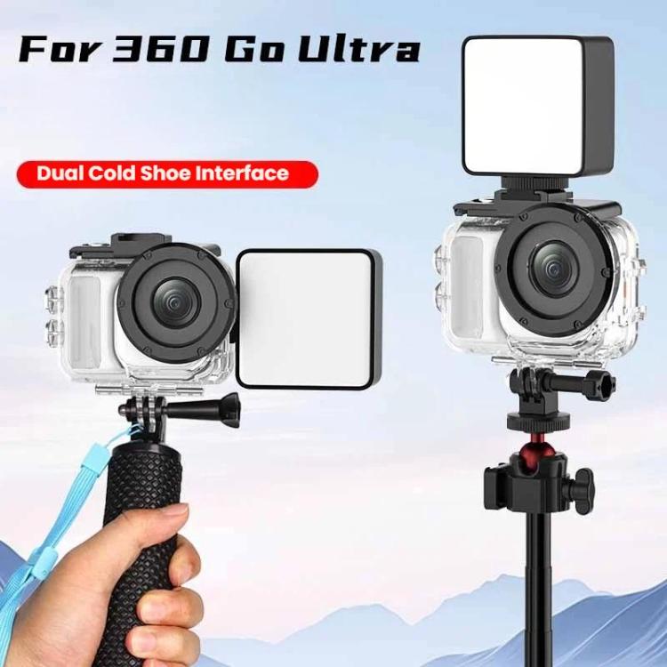 For Insta360 GO Ultra 60m Waterproof Case Kit Dive Housing With Dual Cold Shoe