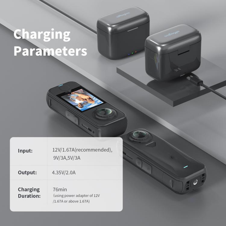 For Insta360 X4 Air AMagisn Fast Charging Case Portable Battery Charger And Storage Box