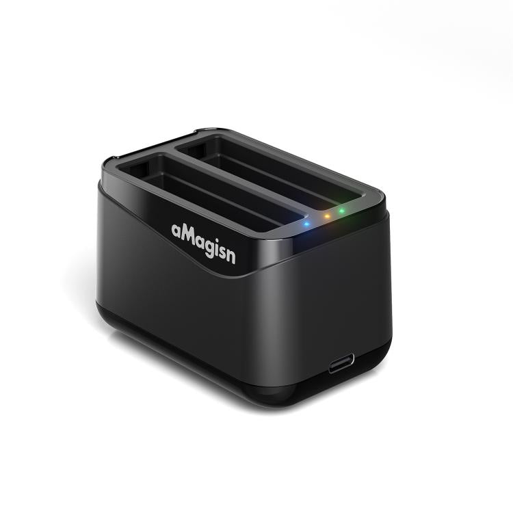 For Insta360 X4 Air AMagisn Dual Battery Charging Dock Rapid Fast Charger Station For 2 Batteries Simultaneously With LED Indicator