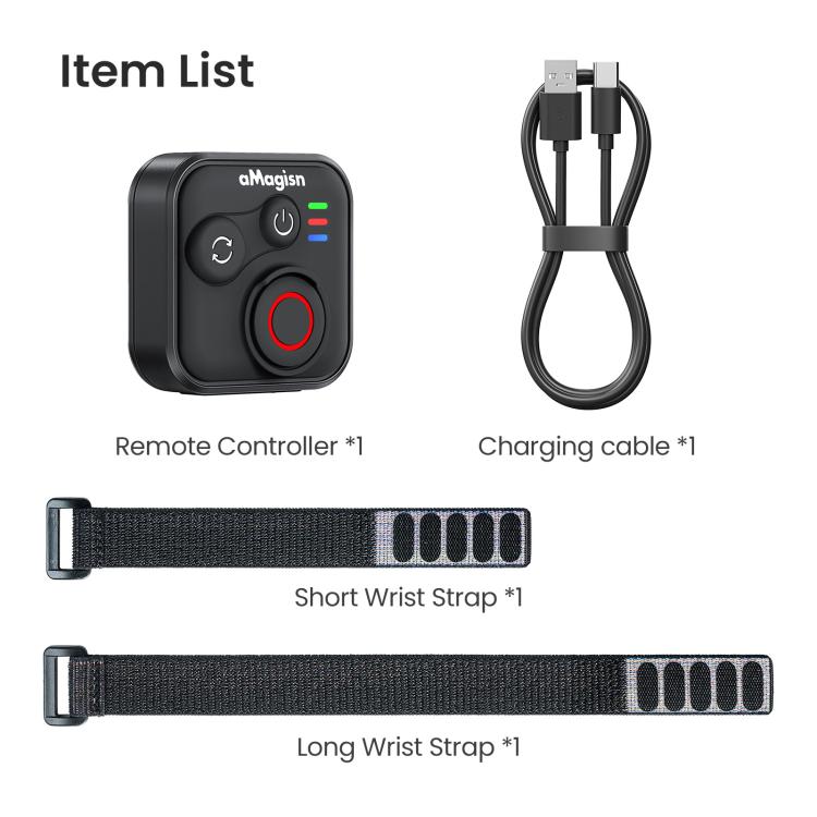 aMagisn Bluetooth Remote Shutter for DJI Osmo Action 6/Action 5 Pro/Action 4/Osmo 360, For DJI Osmo Action 50m