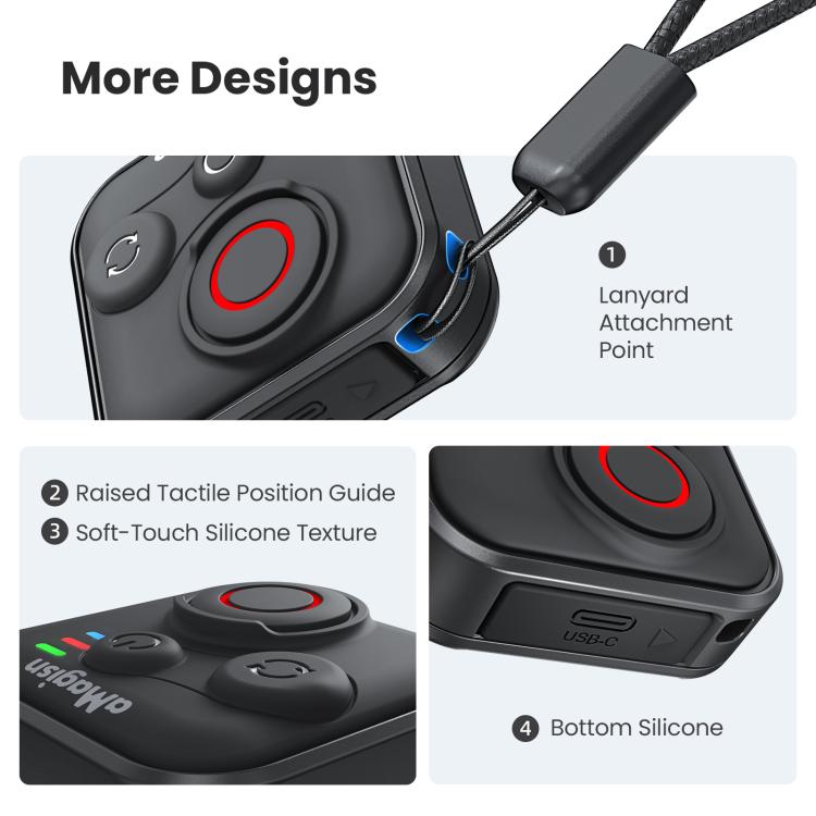 aMagisn Bluetooth Remote Shutter for DJI Osmo Action 6/Action 5 Pro/Action 4/Osmo 360, For DJI Osmo Action 50m