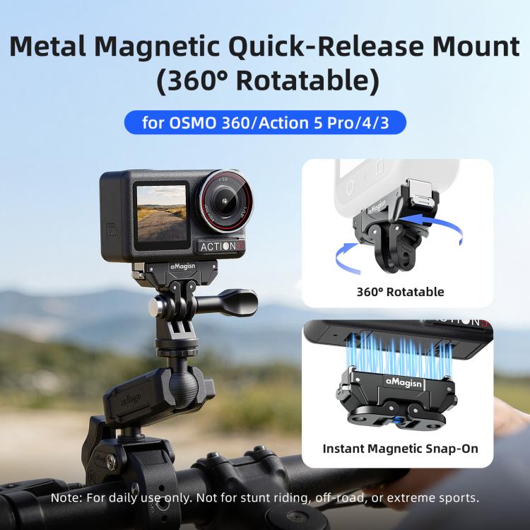 aMagisn 360-Degree Rotatable Magnetic Quick Release Mount For DJI Osmo 360/Action 5 Pro/4/3, For DJI Osmo 360/Action 5 Pro/4/3