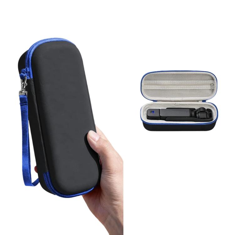 For DJI Osmo Pocket 3 Standalone & Essential Accessories Hard Carrying Case PU Leather Storage Bag with Wrist Strap