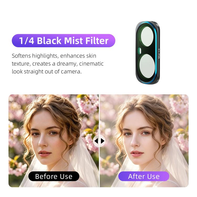 For Insta360 Luna Ultra aMagisn Magnetic Lens Filter, Adj CPL/UV/Black Mist/VND2-32/LPR, Adj CPL/UV/Black Mist/VND2-32, Adj CPL/VND2-32, ND8/16/32/64/128, Adjustable CPL Filter, 1/4 Black Diffusion, LPR, VND2-32, ND8, ND16, ND32, ND64, ND128, 6-Point Star