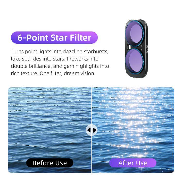 For Insta360 Luna Ultra aMagisn Magnetic Lens Filter, Adj CPL/UV/Black Mist/VND2-32/LPR, Adj CPL/UV/Black Mist/VND2-32, Adj CPL/VND2-32, ND8/16/32/64/128, Adjustable CPL Filter, 1/4 Black Diffusion, LPR, VND2-32, ND8, ND16, ND32, ND64, ND128, 6-Point Star