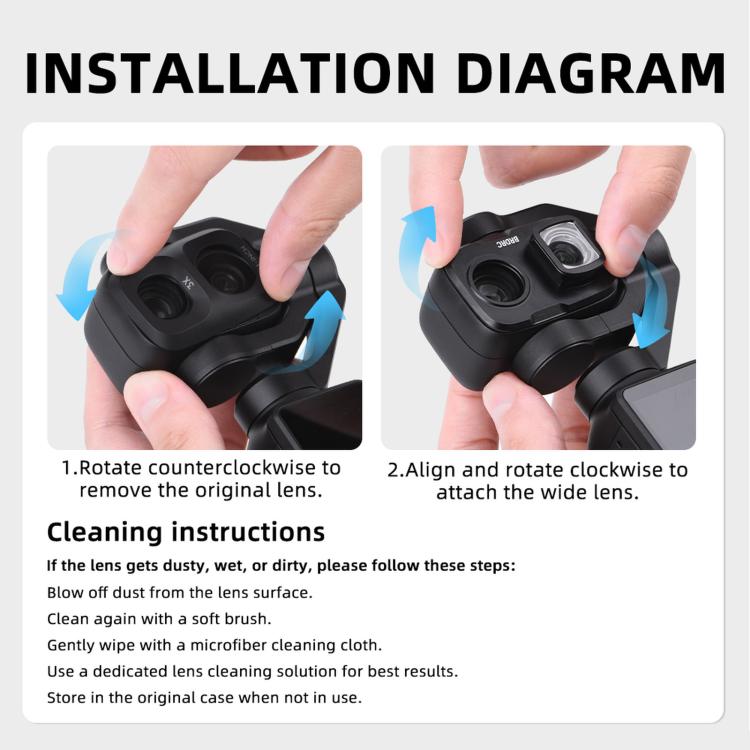For DJI Osmo Pocket 4P BRDRC 108 Degree Extender External Filter