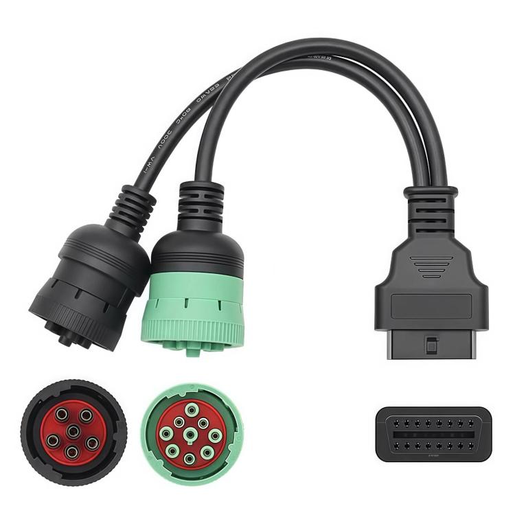 9+6 Pin Truck Adapter Cable OBD Diagnostic Tool J1939 / J1708 / J1587, 9+6 Pin