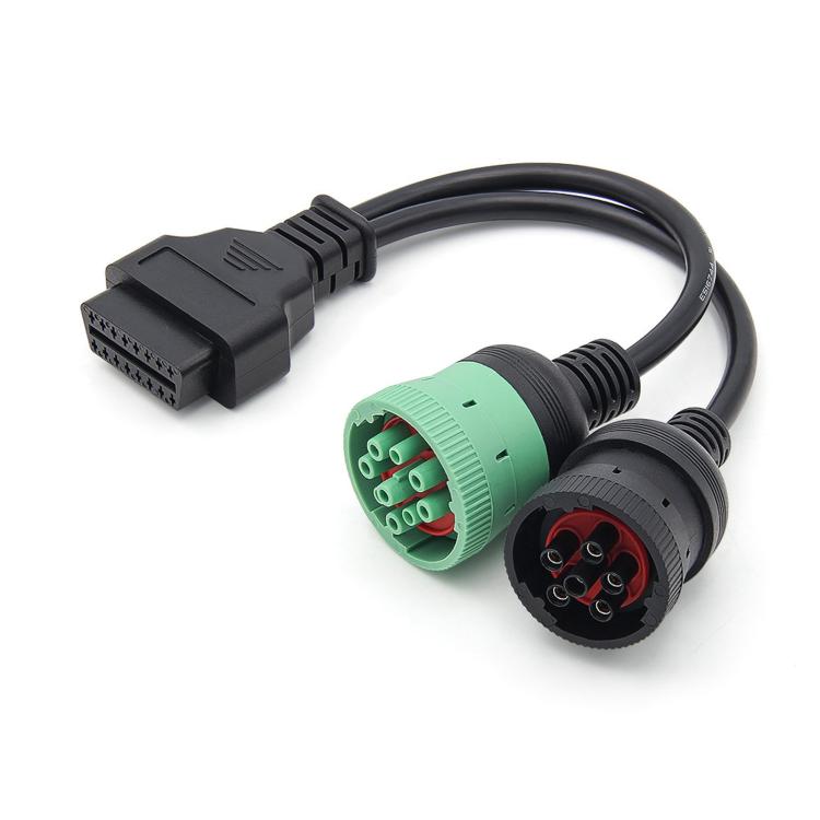 9+6 Pin Truck Adapter Cable OBD Diagnostic Tool J1939 / J1708 / J1587, 9+6 Pin