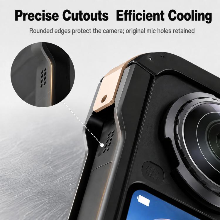 For Insta360 X6 Aluminum Alloy Camera Cage Magnetic Quick-Release Metal Frame with Cold Shoe Mount, Aluminum Alloy Cage