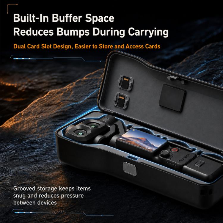 For DJI Pocket 4P Hard Shell Protective Storage Case Box With 3 Filter Slots, 2 SD Card Holders