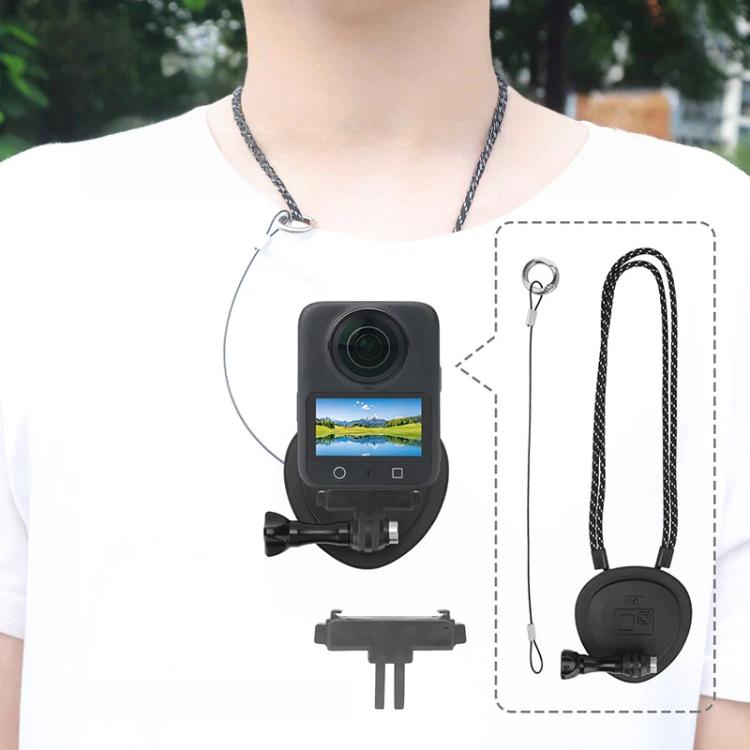 CQT Magnetic Neck Mount for Action Cameras Hands Free POV Quick Release Lanyard Holder, Single Bracket, With Adapter Set