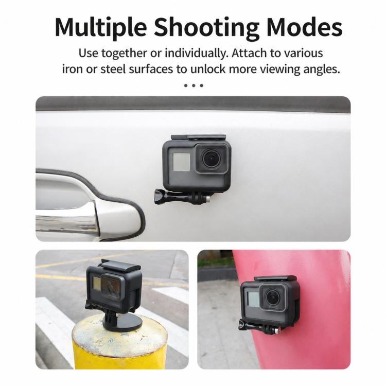 CQT Magnetic Neck Mount for Action Cameras Hands Free POV Quick Release Lanyard Holder, Single Bracket, With Adapter Set