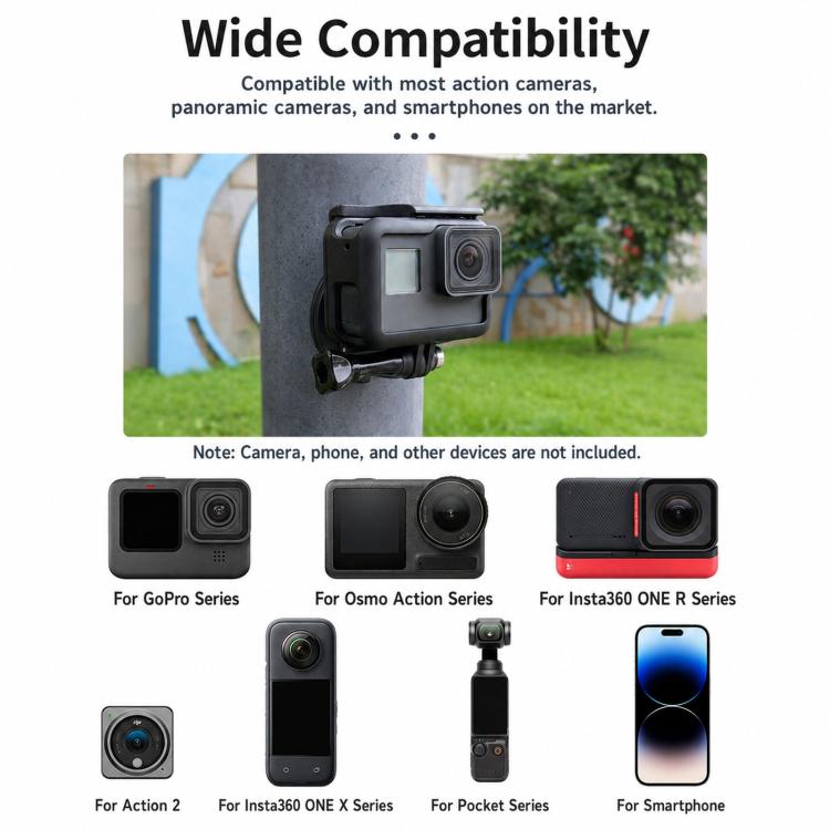 CQT Magnetic Neck Mount for Action Cameras Hands Free POV Quick Release Lanyard Holder, Single Bracket, With Adapter Set