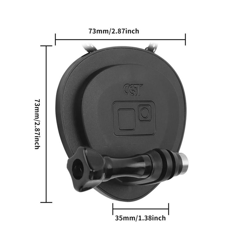 CQT Magnetic Neck Mount for Action Cameras Hands Free POV Quick Release Lanyard Holder, Single Bracket, With Adapter Set