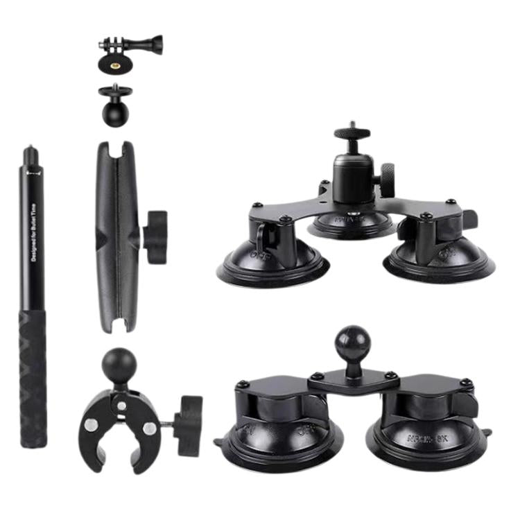 7 in 1 Action Camera Suction Cup Base Bracket Kit Car Windshield Camera Third-Person View Bracket, 7 in 1