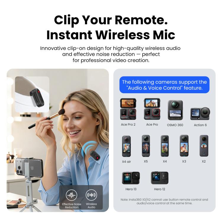 AMagisn AM61 Action Camera Voice Remote For Insta360 / GoPro HERO / DJI Series Cameras & Phones, AM61 Voice Remote