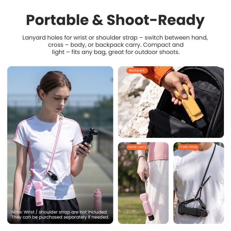 For DJI Osmo Pocket 4/3 aMagisn Mini Hard Shell Protective Case Double-Sided Gimbal & Screen Protector, Mini Black, Mini Yellow, Mini Pink
