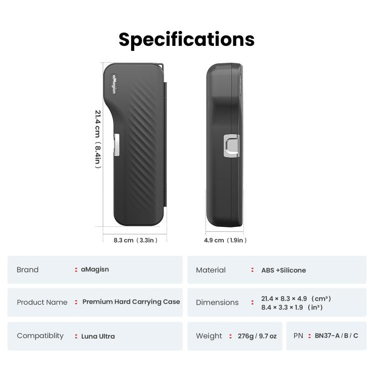 For Insta360 Luna Ultra aMagisn Full Wrap Hard Shell Storage Box Carrying Case