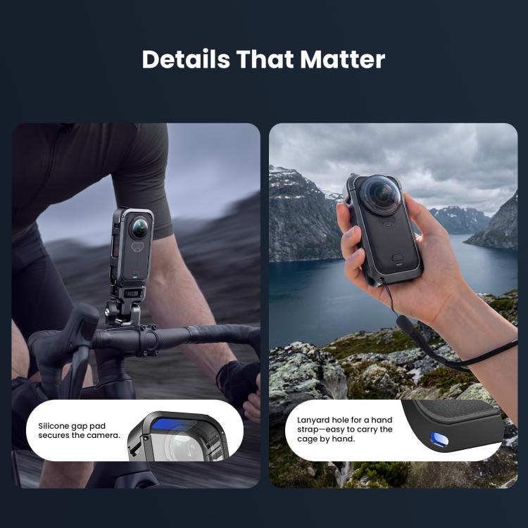 aMagisn Metal Camera Cage for Insta360 X6 Ultra-Lightweight Protective Frame with Flip-Lock Clasp