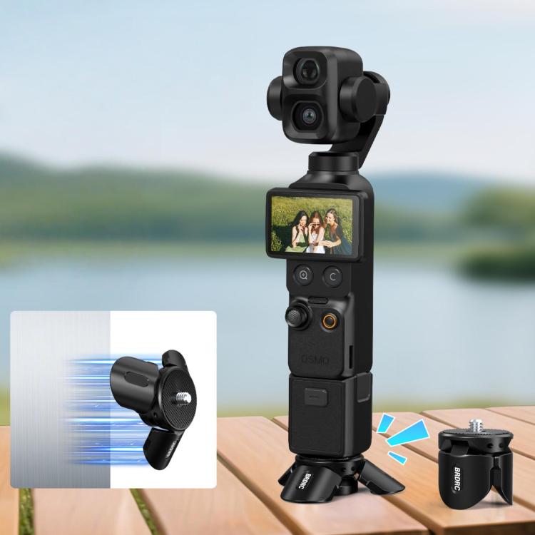For DJI Pocket 4P / Insta360 X6 BRDRC Magnetic Tripod Mount Base