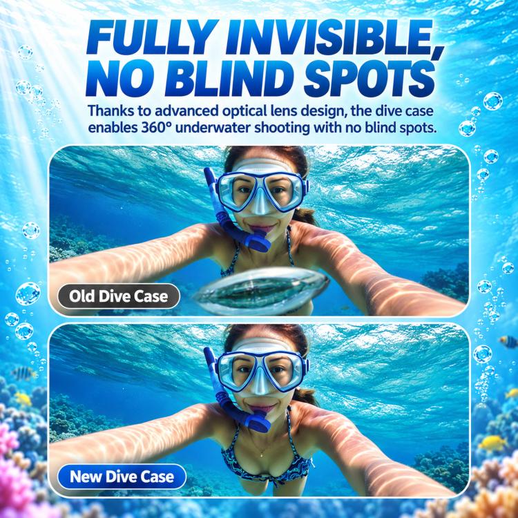 For Insta360 X4 Air Invisible Dive Case 60m/197ft Waterproof Underwater Housing with Magnetic Quick Release Mount