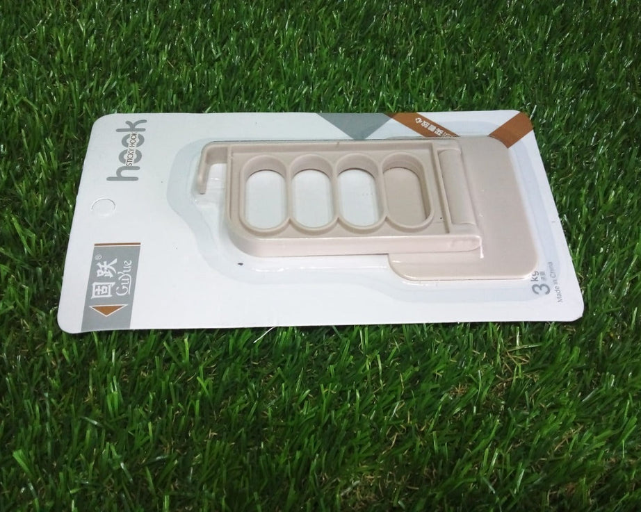 Durable door hook for use in bathroom, kitchen, bedroom, or office cubicle.