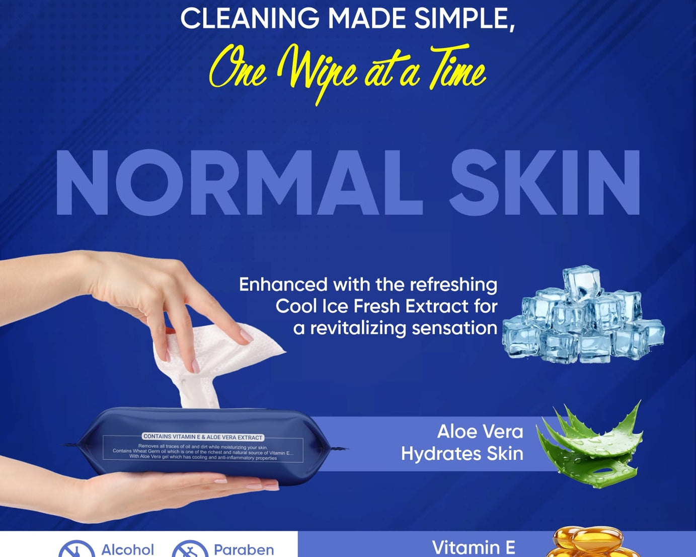 Refreshing Wet Wipes for Face | Facial Cleansing | Refreshing & Skin Hydration| Soothing for skin | pH Balance & Alcohol Free | Nourishing with Fruit extract | 25 Wipes