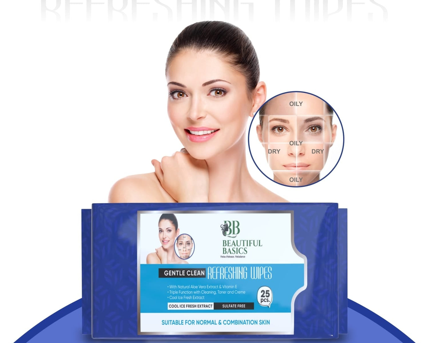 Refreshing Wet Wipes for Face | Facial Cleansing | Refreshing & Skin Hydration| Soothing for skin | pH Balance & Alcohol Free | Nourishing with Fruit extract | 25 Wipes