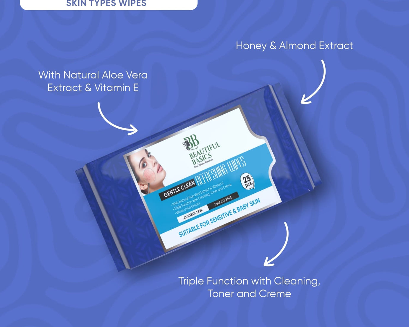 Refreshing Wet Wipes for Face | Facial Cleansing | Refreshing & Skin Hydration| Soothing for skin | pH Balance & Alcohol Free | Nourishing with Fruit extract | 25 Wipes