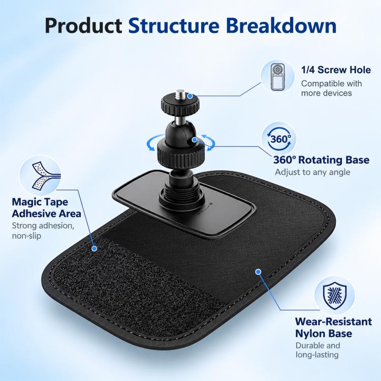 Magnetic Quick-Release Backpack Shoulder Strap Mount with 1/4 inch Screw Interface & Phone Clamp for DJI, Insta360, GoPro and Other Action Cameras, Smartphones, For DJI, Insta360, GoPro and Other Action Cameras, Smartphones