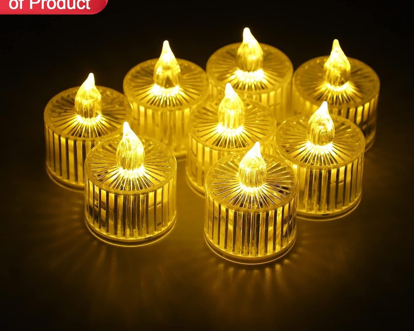 12 Pcs Flameless and Smokeless Decorative Acrylic Candles Transparent Led Tea Light Candle for Gifting, House, Diwali, Christmas, Festival, Events Decor Candles