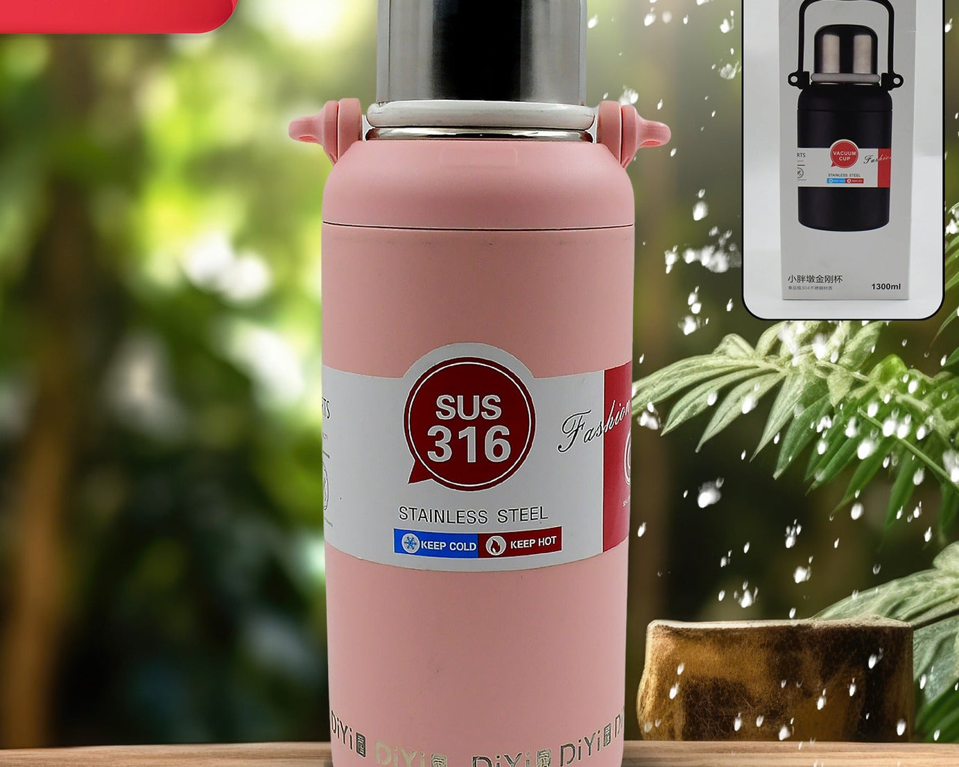 Stainless Steel tumblers 316 Stainless Steel, Vacuum Insulated Cup / Bottle, Portable Travel Kettle / Water Bottle with Handle, Outdoor Large Capacity Sports Kettle Cups / Bottle (1300 ML)