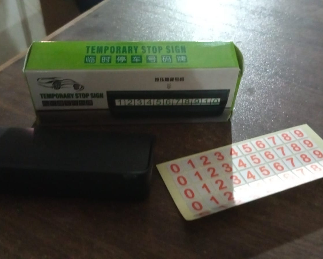 Temporary Car Parking Mobile Number Display with Magnetic Numbers Stickers (1Pc)