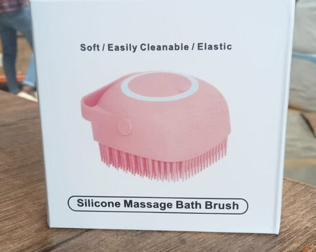 SILICONE MASSAGE BATH BODY BRUSH WITH SHAMPOO DISPENSER