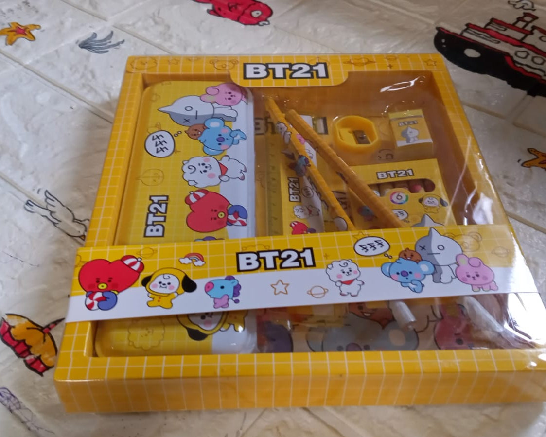 Stationery Kit for Kids - Stationery Set, Includes Metal Pencil Box, Sharpener, Pencil and Eraser Set, School Supply Set, Birthday Return Gift for Kids, Boys, Girls (12 pc Set)