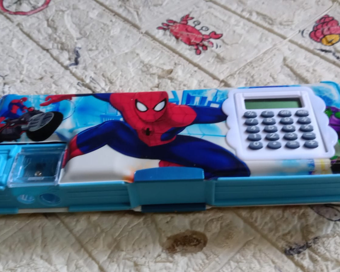 Cartoon Multi-functional Geometry Box with Calculator & Double Sharpener