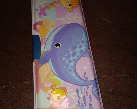 Multipurpose Compass Box, Plastic Double Deck Pencil Case with 2 Compartments, Supplies Utility Box Storage Organizer, Pencil Box for School, Cartoon Printed Pencil Case for Kids, Birthday Gift for Girls & Boys