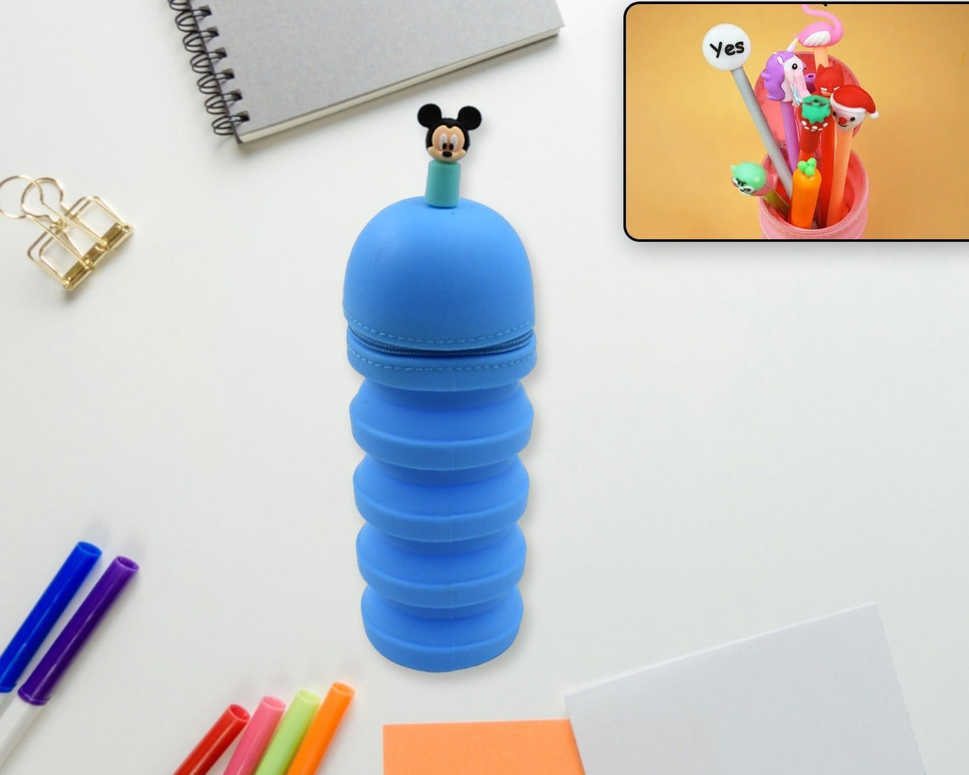 Pencil Case Is Made Of Silicone Telescopic Pen Holder, with Zipper Closure And Large Capacity Office Home School School-pink Boys For Girls Secondary School Clear Pencil Case