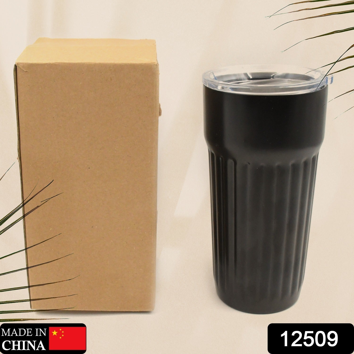12509 Stainless Steel Vacuum Insulated Insulated Coffee Cups Travel Mug, Car Coffee Mug with Lid Reusable Thermal Cup for Coffee Car Travel Beach Camping Hiking Hunting Fishing Drinks Coffee, Tea (1 Pc)