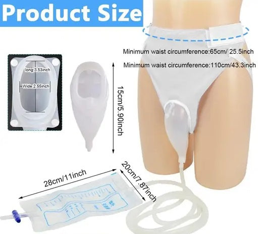 Portable Female Urine Collection Bag - Reusable Silicone Wearable Urine Bags for Women - Ideal for Bedridden Patients, Elderly Care, and Home or Hospital Use (1 Piece, Multi-Color)