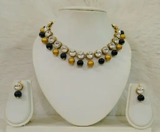 Trendy Alloy & Kundan Beads Necklace Set
