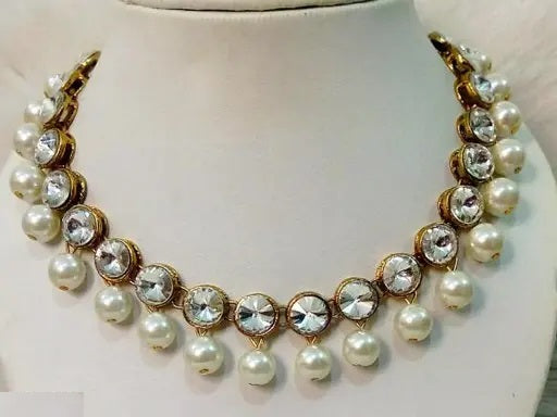 Trendy Alloy & Kundan Beads Necklace Set