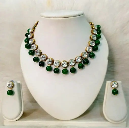Trendy Alloy & Kundan Beads Necklace Set