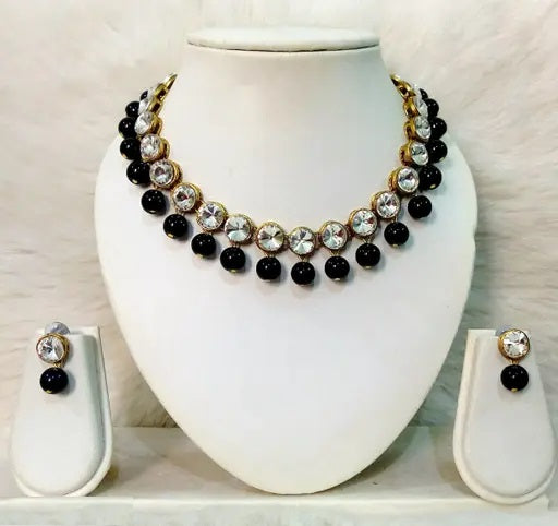 Trendy Alloy & Kundan Beads Necklace Set
