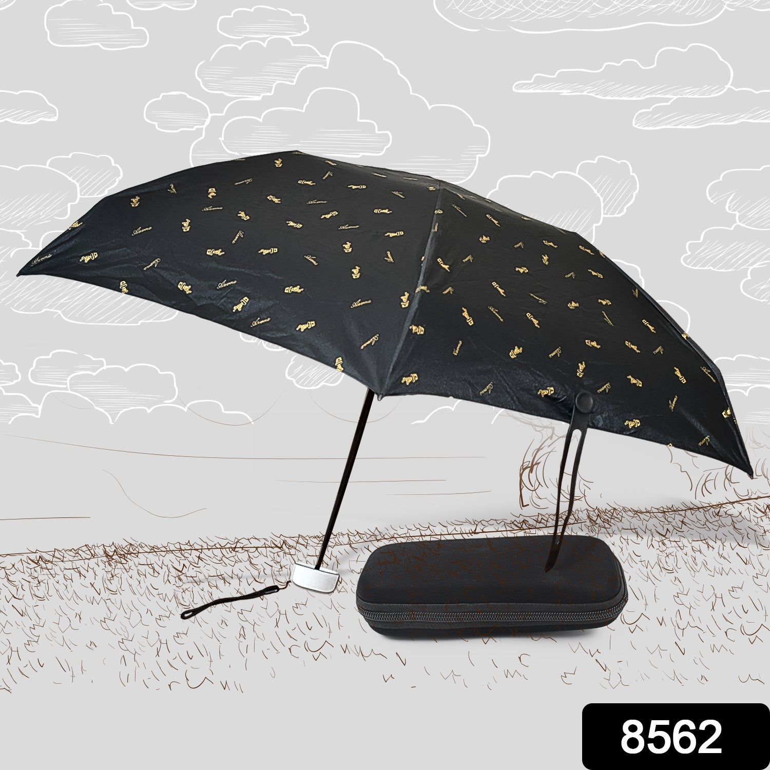 3-Fold Umbrella Summer Sun and Rain Protection Foldable Cute Umbrella || UV Protection Rain Sun Umbrella || Travel Accessories || Umbrella for Children, Girls, and Boys (1 Pc / With Zip Case)