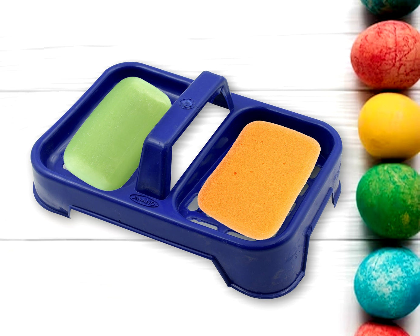 8729 2in1 Plastic Soap Case / Soap Dish / Soap Stand, 2 Section Plastic Soap Case Soap Holder Soap Dish For Bathroom Kitchen Sink (1 Pc / Multicolor )