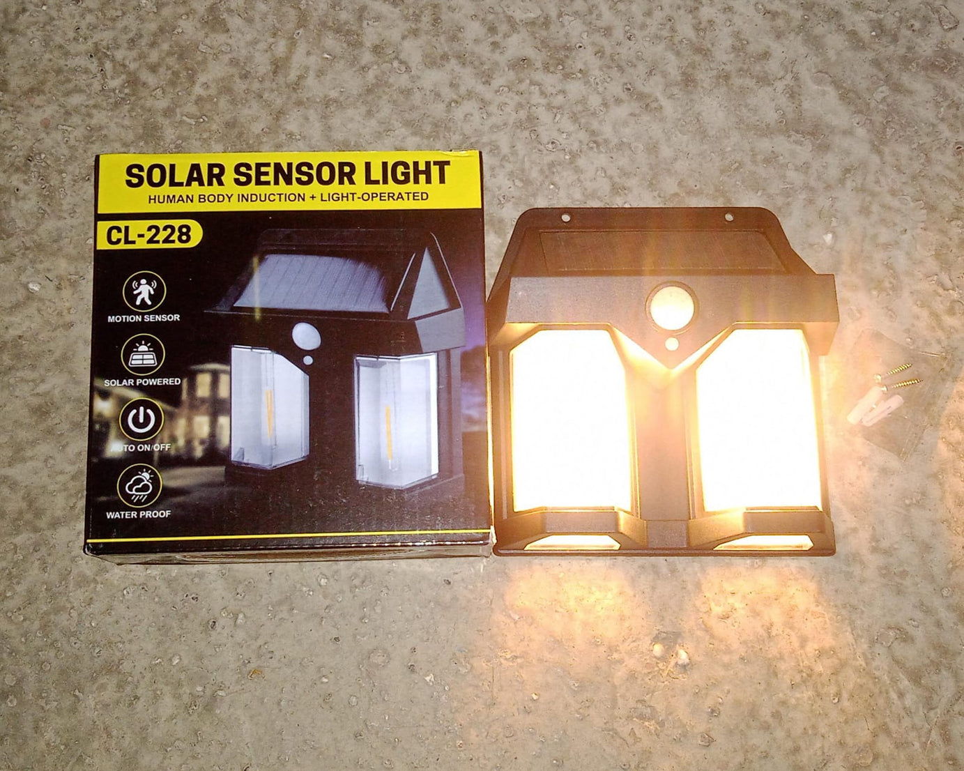 Outdoor Solar Wall Lamp Outdoor Waterproof High Quality Lamp Induction Garden Lamp Garden Villa Night Lamp Double Lamp Light (1 Pc)